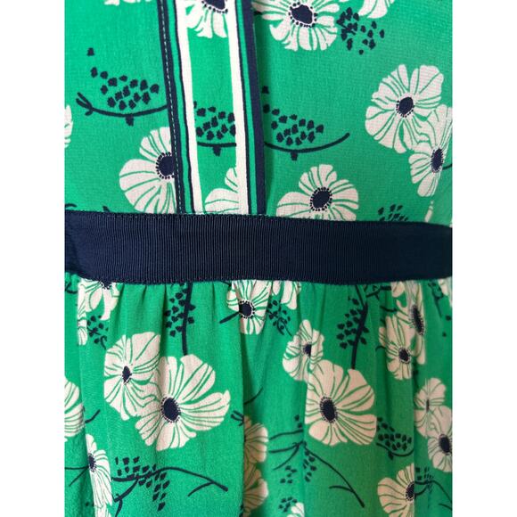 Draper James | Green/Blue Floral Button Front Long Sleeve Shirt Dress | 6 - Picture 7 of 17